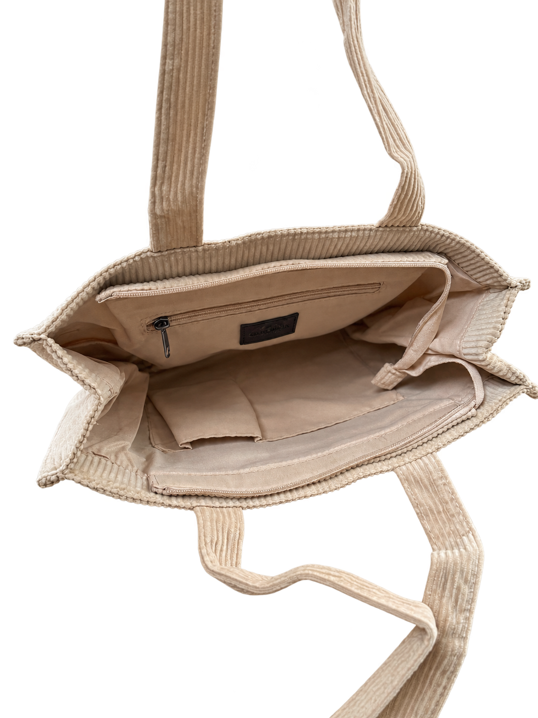 Charm London ribstof shopper beige