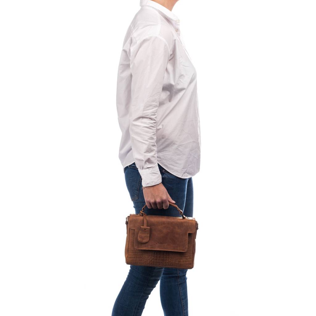 Croco Chloe Citybag Cognac