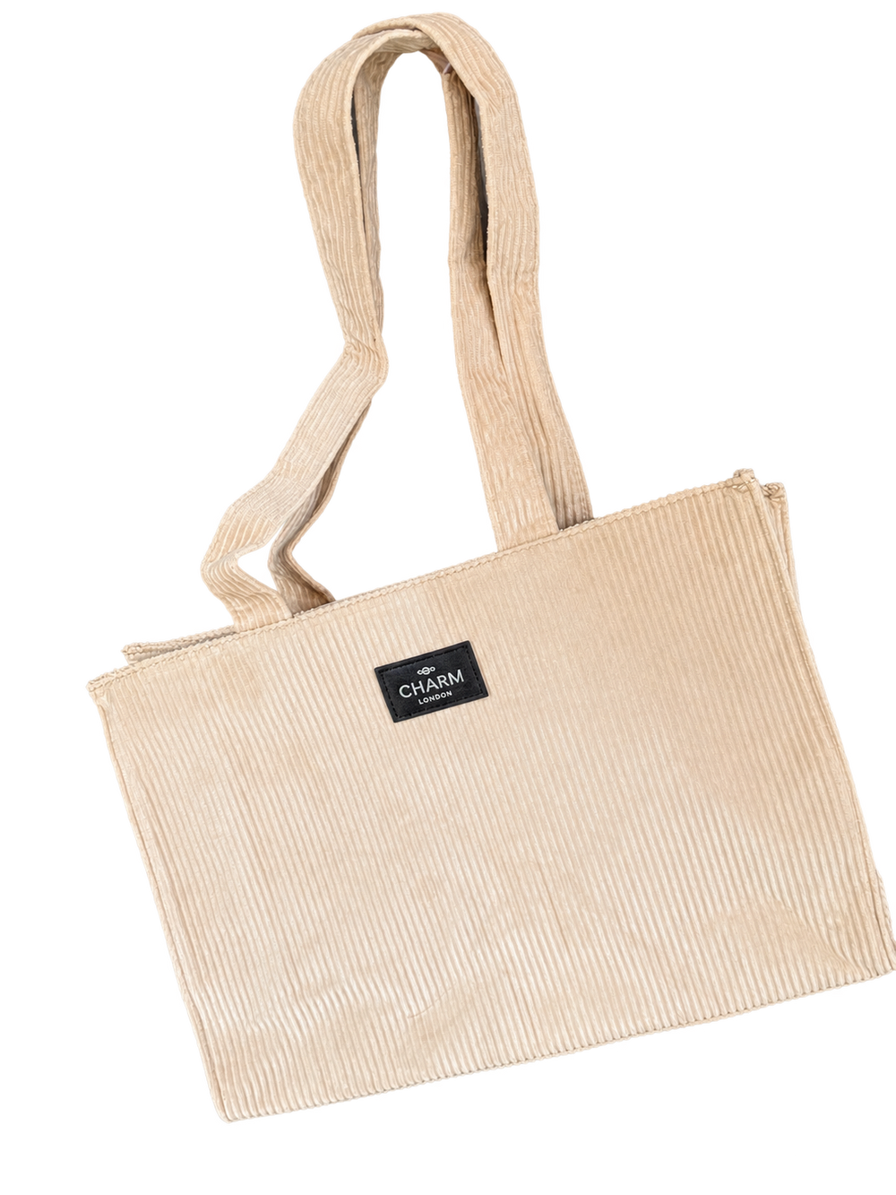 Charm London ribstof shopper beige