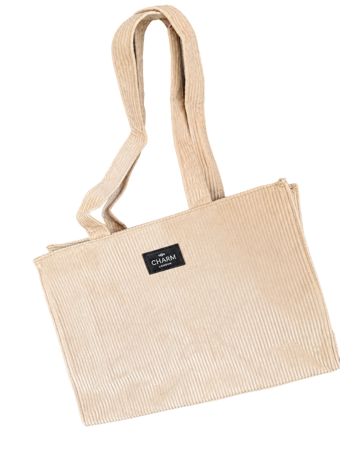 Charm London ribstof shopper beige
