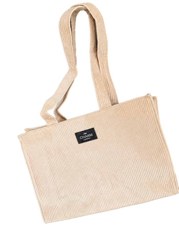 Charm London ribstof shopper beige