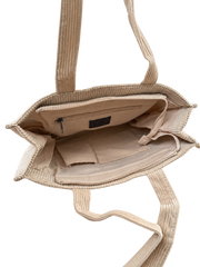 Charm London ribstof shopper beige
