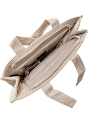 Charm London ribstof shopper beige