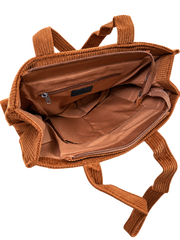 Charm London ribstof shopper cognac