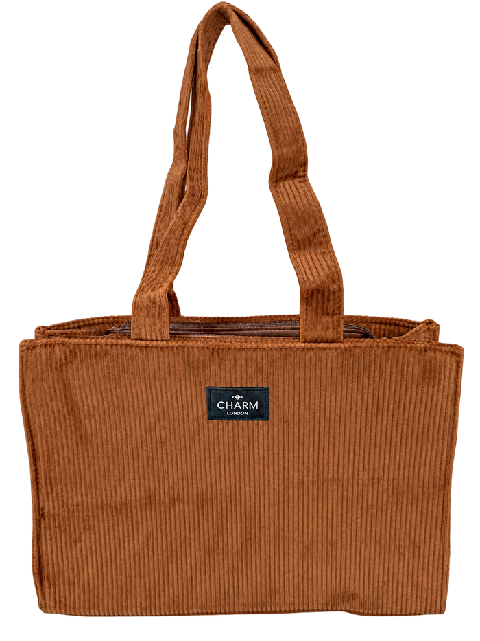 Charm London ribstof shopper cognac
